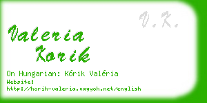 valeria korik business card
