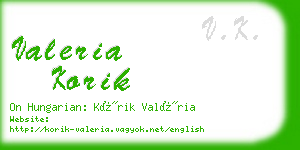 valeria korik business card